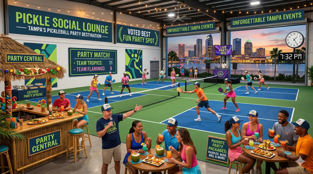 The Best Way to Host a Fun Pickleball Party in Tampa at Pickle Social Lounge